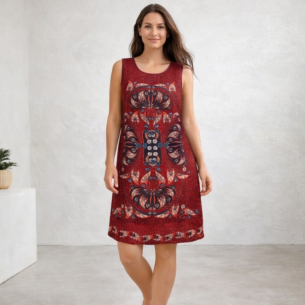 MSSP Max‎ Studio Specialty Products Texturned Dress Womens Large Red